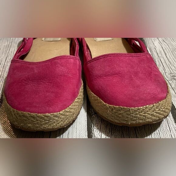 UGG Cicily Shearling Lined Espadrille Flat Fuchsia Leather size 6 Women’s - Picture 7 of 11